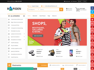 Rapiden - Mega Shop eCommerce Template bootstrap clothes electronics fashion flowers furniture html5 interior responsive shopping sport technology