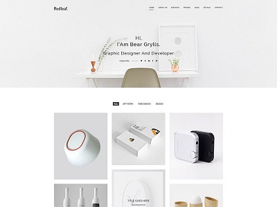 Redleaf - Minimal Portfolio WordPress Theme agency blog business clean creative freelancer minimal multipurpose personal portfolio