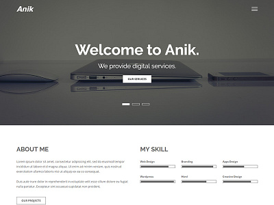 Anik - Personal Portfolio Template agency bootstrap clean corporate creative freelancer html minimal minimalist modern multipurpose personal