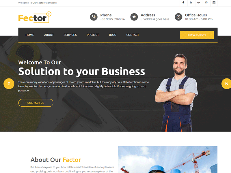 Fector Plus - Factory & Industrial HTML5 Template