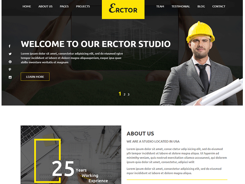 Erctor - Responsive Architecture / Architect Template