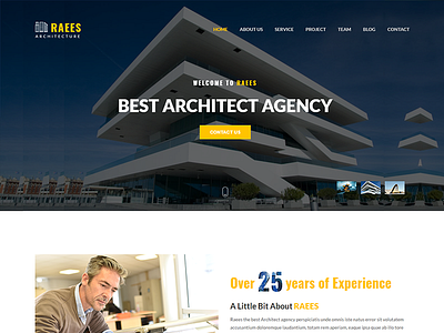 Raees – Responsive Architecture / Architect Template agency architect architecture bootstrap building construction creative design minimalist responsive simple white