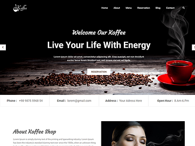 Koffee - Coffee Shop / Cafe / Restaurant HTML Template bakery bar bistro coffee shop cooking diner drinks food menu restaurant shop store