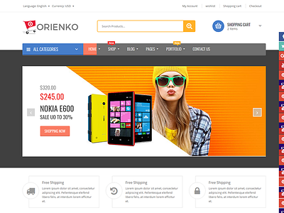 Orienko - Digital eCommerce Template bootstrap clothes electronics fashion flowers furniture html5 interior responsive shopping sport technology