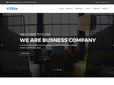 Elita – Corporate WordPress Theme agency blog business html template interior medicine multipurpose personal portfolio travel