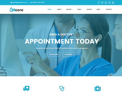 Medicore – Medical & Health HTML Template ambulance gynecology health healthy hospital medi care medical medical template medical theme medicine pediatric physicians