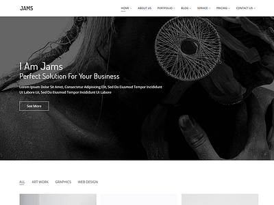 Jams - Minimal Portfolio WordPress Theme advertising agency business freelancer gallery interior minimal photography portfolio showcase studio