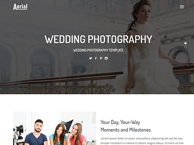 Aerial - Wedding Photography Template best wedding themes gallery html5 image gallery masonry photography responsive videographer wedding wedding photographer wedding videographer