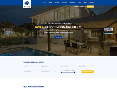 Haven - Real Estate Responsive Template agency agent apartment business corporate html property real estate realestate rental responsive