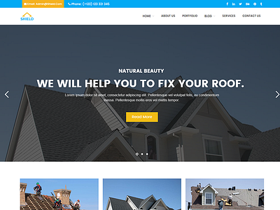 Shield - Roofing Service WordPress Theme construction contractors painting remodeling renovation repair service roof repair roofers roofing siding tile work trim work