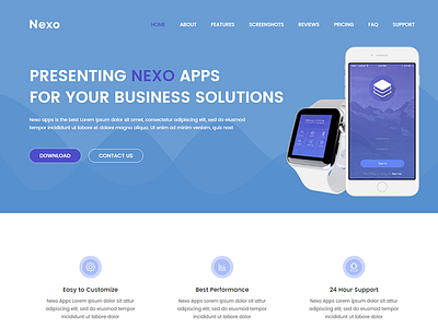 Nexo – Multipurpose Landing Page Template agency app bootstrap business hosting landing page multipurpose one page portfolio software technology