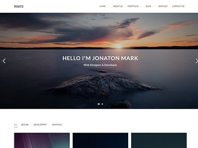 Minifo - Minimal Portfolio WordPress Theme advertising agency business freelancer gallery interior minimal photography portfolio showcase studio