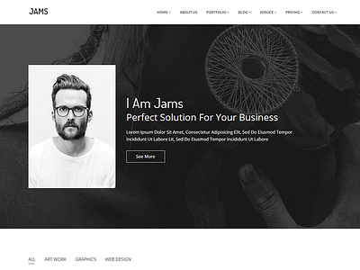 Jams - Minimal Portfolio Template advertising agency business freelancer gallery interior minimal photography portfolio showcase studio