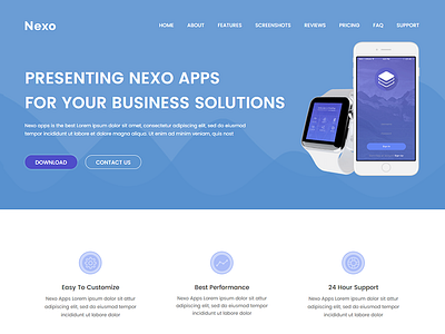 Nexo – Multipurpose Landing Page Theme agency app bootstrap business hosting landing page multipurpose one page portfolio software technology