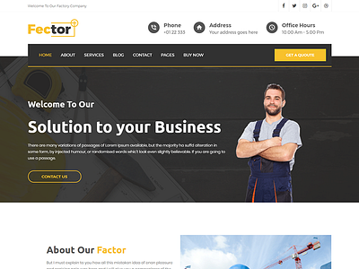 Fector Plus - Factory & Industrial WordPress Theme business commercial energy engineering factories factory high tech manufacturing industrial industry machinery manufacturing power plant etc