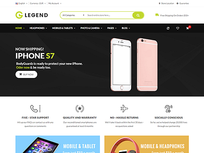 Legend - Multipurpose Responsive eCommerce HTML Template bootstrap clothes electronics fashion flowers furniture html5 interior responsive shopping sport technology