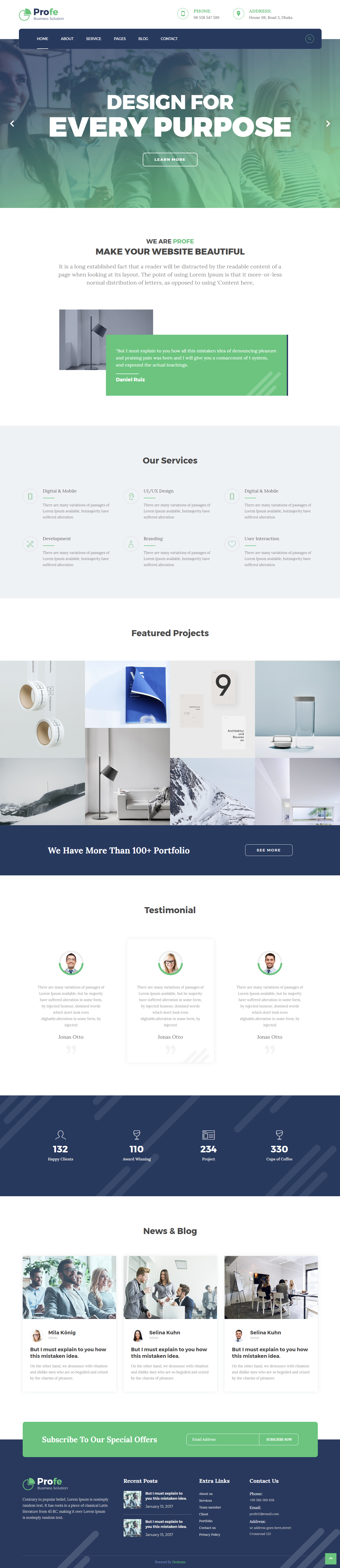 Profe - Multipurpose HTML Template By HasTech On Dribbble