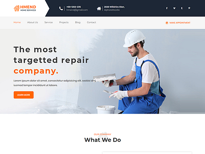 Hmend - Home Maintenance, Repair Service HTML Template construction door repair electrician handyman heating home maintenance house building house repair painter remodeling renovation roofing