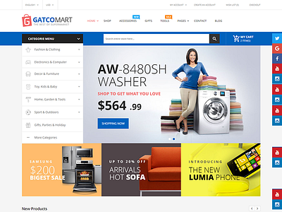 Gatcomart - Mega Shop eCommerce HTML Template bootstrap clothes electronics fashion flowers furniture html5 interior responsive shopping sport technology