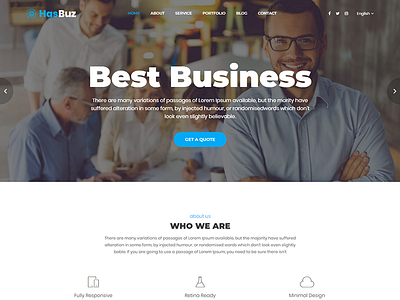 HasBuz - Corporate Business Bootstrap4 Template agency business colorful consulting corporate creative finance financial html5 multipurpose responsive services