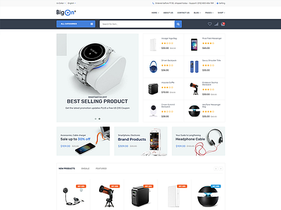 Bigon - eCommerce HTML Template accessories bootstrap business cart clean ecommerce electronics fashion modern responsive shop slider