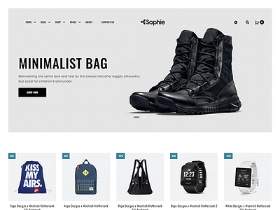 Sophie – Responsive WooCommerce Theme bootstrap clean ecommerce fashion furniture jewelry minimal minimal shop theme minimal woocommerce theme minimal wordpress modern page builder