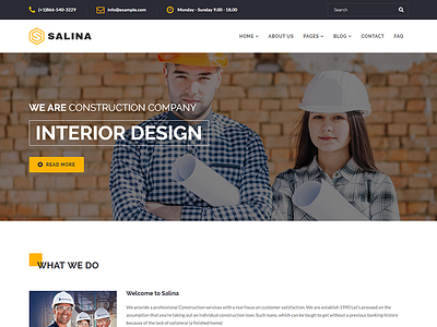 Salina – Construction Bootstrap 4 Template architecture builder building clean company construction constructor engineering industry maintenance