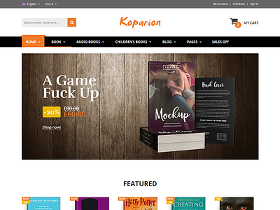 Koparion – Book Shop HTML5 Template book book author book publisher book shop book store clean digital books e book store e learning ecommerce library modern