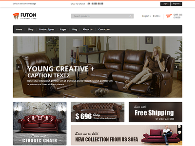 Futon - Furniture eCommerce Bootstrap 4 Template