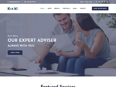 KorKi - Tax & Finance Bootstrap 4 Template advisor agency agent business clean creative company consulting corporate finance financial insurance