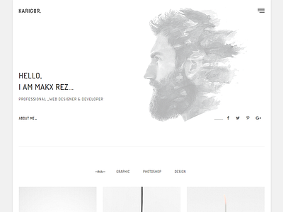 Karigor - Minimal Bootstrap 4 Portfolio Template agency art blog clean creative designer elegant gallery light minimal minimalist modern