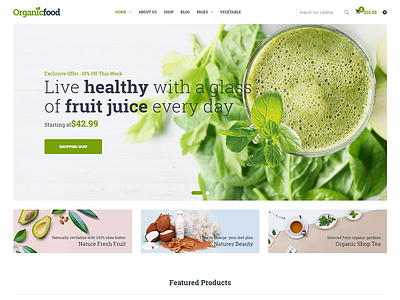 OrganicFood - ECommerce Bootstrap4 Template alcohol clean cosmetics ecommerce fashion food fruit shop healthy food html5 modern organic organic food