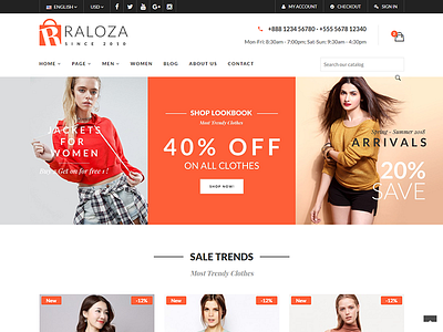 Raloza - Fashion E-commerce Bootstrap 4 Template bootstrap business clean clothes clothing digital ecommerce fashion fashion shop flowers html5 interior modern multipurpose online shop online store product responsive shop shopping