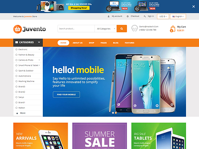 Juvento - Electronics Ecommerce Bootstrap 4 Template accessories agency bootstrap bootstrap4 business clean creative devices ecommerce business electronics electronics store mega menu megastore modern online shop responsive retail shopping tech shop