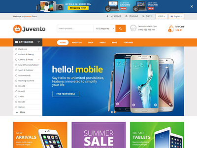 Juvento - Electronics Ecommerce Bootstrap 4 Template