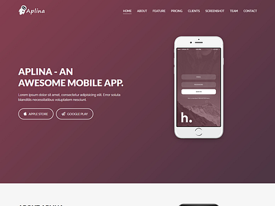 Aplina - App Landing Page Bootstrap 4 Template