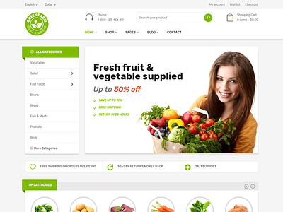 Greenfarm - Organic Food eCommerce Bootstrap 4 Template agriculture bootstrap 4 clean creative eco products ecommerce business farm food fresh fruit grocery store health modern organic food organic store responsive