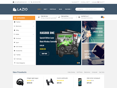 Lazio eCommerce Bootstrap 4 Template book book publisher book shop book store decor ecommerce electrical product store electronics electronics shop fabric furniture glass interior online store responsive