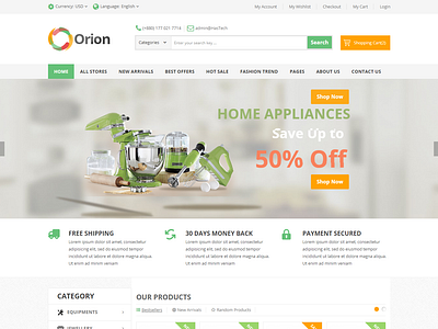 Orion - Mega Shop Bootstrap Template accessories bootstrap business clean clothes digital electronics fashion furniture html5 multipurpose responsive shop shopping store