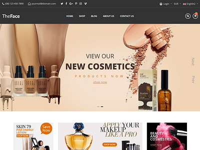 TheFace - Beauty & Cosmetics eCommerce Bootstrap 4 Template beauty beauty shop bootstrap clean clothes cosmetic cosmetics store fashion health jewelry lingerie makeup modern perfume responsive woman