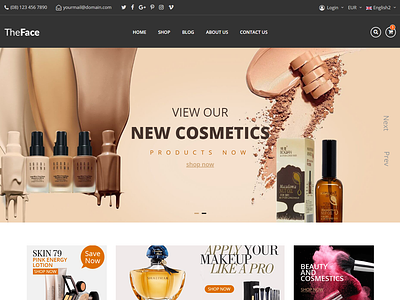 TheFace - Beauty & Cosmetics eCommerce Bootstrap 4 Template