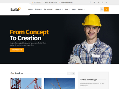 BuildPlus - Construction Bootstrap 4 Template architecture builder building construction construction business construction company contractor corporate engineers factory manufacturing modern startup real estate renovation responsive