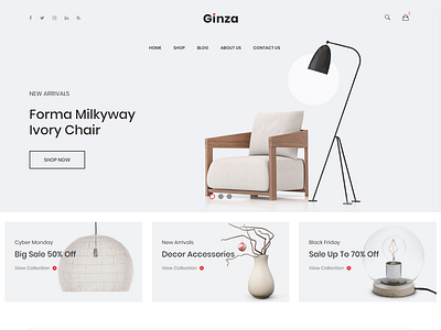 Ginza – Furniture eCommerce Bootstrap 4 Template