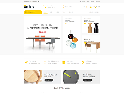 Umino Furniture Interior Ecommerce Bootstrap 4 Template bed bedroom bootstrap clean decor design ecommerce furniture glass home interior hotel html5 indoors inside interior design mattress modern pillows responsive