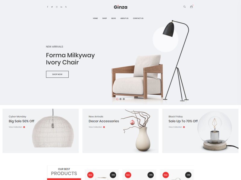 Ginza Furniture Ecommerce Html Template By Hastech On Dribbble