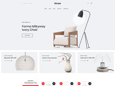 Ginza Furniture Ecommerce Html Template accessories appliances bootstrap equipments furniture furniture ecommerce furniture interior home decor html html5 interior interior design luxury modern responsive shop store