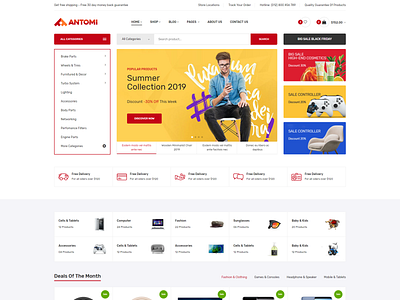 Antomi Electronics Ecommerce Html Template accessories bootstrap computer ecommerce electronics gadgets headphone html5 mobile modern phone responsive retail shop tech technology