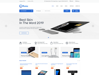 Rusu Electronics eCommerce HTML Template accessories bootstrap business computer ecommerce electronics gadgets headphone html5 mobile morden phone responsive retail shop tech technology