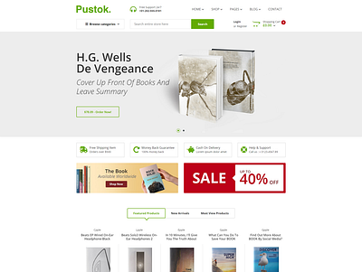 Pustok Book Store HTML Template book book author book publisher book seller book shop bootstrap bootstrap 4 digital books e book ebook ecommerce html html5 online books online bookstore responsive