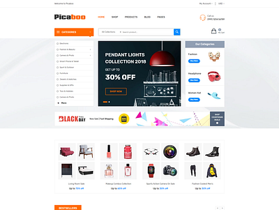 Picaboo Electronics Shopify Theme accessories bootstrap clothing shopify themes cosmetic dropshipping electronics fashion shopify theme fashion store furniture shopify theme multipurpose oberlo responsive rtl shoes store watch shop watches store